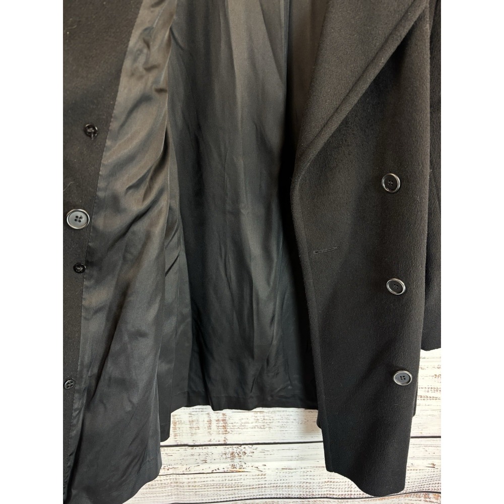 Vintage Pea Coat Forecaster of Boston Size L Black Wool Blend Double Breasted - Picture 14 of 14